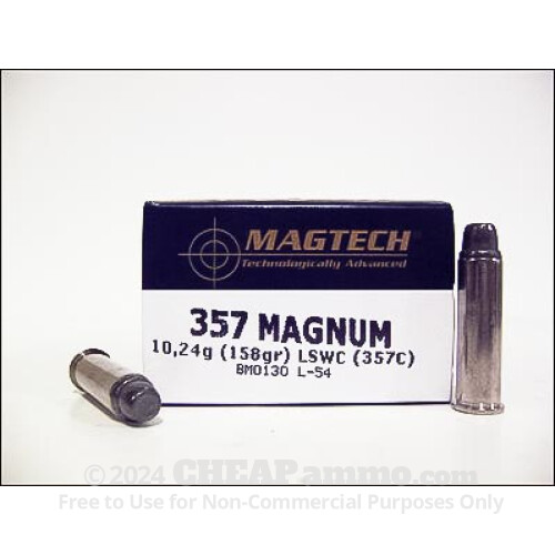 Magtech 50 Rounds 158 Grain Lead Semi Wadcutter 357 Magnum