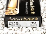 Sellier & Bellot - Full Metal Jacket - 196 Grain 8mm Mauser Ammo - 20 Rounds