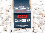 CCI - Hollow Point - 27 Grain 22 Short Ammo - 100 Rounds