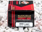 Black Hills Ammunition Hollow-Point (HP) 115 Grain 9mm Luger (9x19) Ammo - 20 Rounds