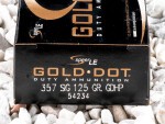 Speer - Gold Dot Jacketed Hollow Point - 125 Grain 357 Sig Ammo - 50 Rounds