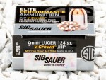 SIG V-Crown Jacketed Hollow-Point (JHP) 124 Grain 9mm Luger (9x19)  Ammo - 20 Rounds