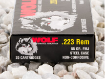Image of Wolf - Full Metal Jacket - 55 Grain 223 Remington Ammo - 1000 Rounds