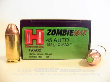 Hornady - Z-MAX - 185 Grain 45 ACP Ammo - 200 Rounds