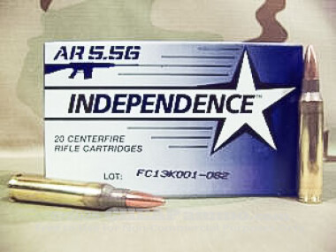 Independence - Full Metal Jacket - 55 Grain 5.56x45mm Ammo - 20 Rounds