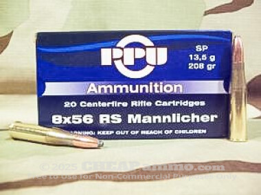 Prvi Partizan - Soft Point - 208 Grain 8X56R Mannlicher Ammo - 500 Rounds