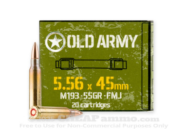 Old Army - Full Metal Jacket M193 - 55 Grain 5.56x45 Ammo - 540 Rounds