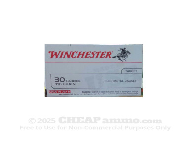 30 Carbine - 110 Grain FMJ - Winchester - 50 Rounds