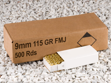 Mystery Brand - Full Metal Jacket - 115 Grain 9mm Ammo - 500 Rounds