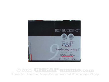 Baschieri & Pellagri 2-3/4" #00 Buck 1-1/5 oz. 12 Gauge  Ammo - 10 Rounds