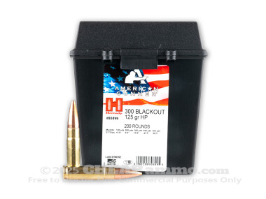 Hornady - Hollow Point - 125 Grain 300 AAC Blackout Ammo - 200 Rounds