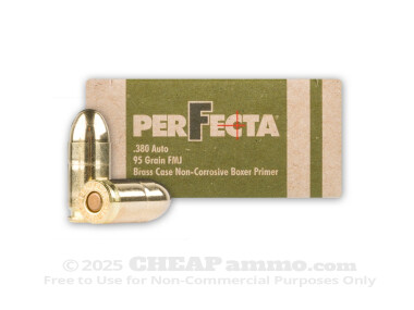 380 Auto - 95 gr FMJ - Fiocchi Perfecta - 1000 Rounds