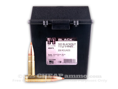 Hornady - V-MAX - 110 Grain 300 AAC Blackout Ammo - 200 Rounds