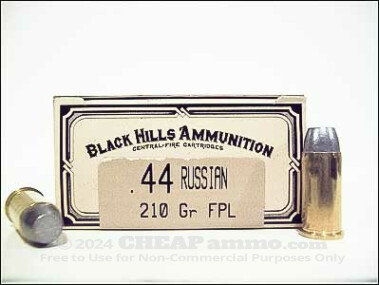 Black Hills Ammunition - Lead Flat Nose - 210 Grain 44 Russian Ammo - 50 Rounds