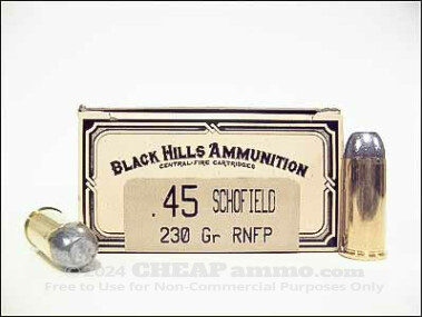 Black Hills Ammunition - Round Nose Flat Point - 230 Grain 45 Scholfield Ammo - 50 Rounds