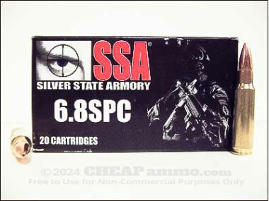 Silver State Armory - Hollow Point - 115 Grain 6.8 SPC Ammo - 20 Rounds