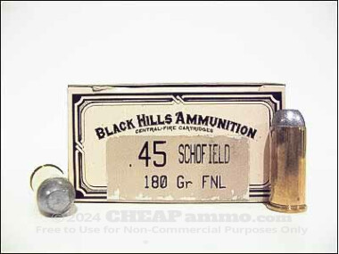 Black Hills Ammunition - Lead Flat Nose - 180 Grain 45 Scholfield Ammo - 50 Rounds