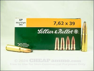 Sellier & Bellot - Soft Point - 123 Grain 7.62X39 Ammo - 600 Rounds