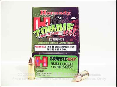 Hornady - Z-MAX - 115 Grain 9mm Luger Ammo - 25 Rounds