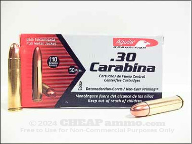 Aguila - Full Metal Jacket - 110 Grain 30 Carbine Ammo - 1000 Rounds