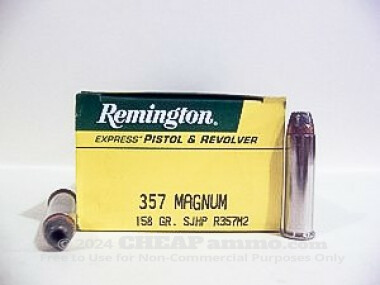 Remington - Semi Jacketed Hollow Point - 158 Grain 357 Magnum Ammo - 50 Rounds
