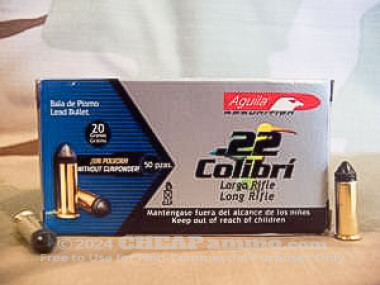 Aguila - Lead Round Nose - 20 Grain 22 Long Rifle Ammo - 50 Rounds