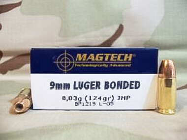 Magtech - Jacketed Hollow Point - 124 Grain 9mm Luger Ammo - 50 Rounds