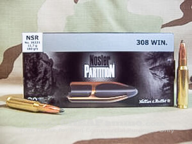 Sellier & Bellot - Nosler Partition - 180 Grain 308 Winchester  Ammo - 20 Rounds