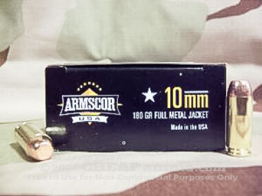 Armscor - Full Metal Jacket - 180 Grain 10mm Ammo - 50 Rounds