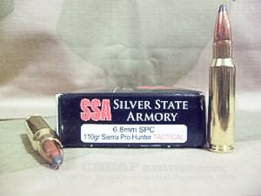Silver State Armory - Soft Point - 110 Grain 6.8 SPC Ammo - 200 Rounds