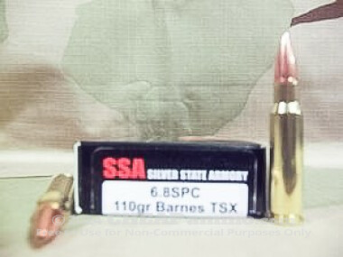Silver State Armory - Triple Shock - 110 Grain 6.8 SPC Ammo - 20 Rounds