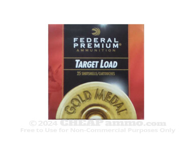 Federal Gold Medal Target #7-1/2 Shot 1-1/8 oz. 2-3/4" 12 Gauge  Ammo - 25 Rounds