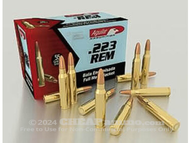 Aguila - Full Metal Jacket - 55 Grain 223 Remington Ammo - 50 Rounds