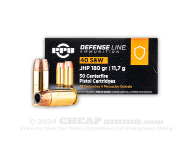 Prvi Partizan - Jacketed Hollow Point - 180 Grain 40 S&W Ammo - 50 Rounds