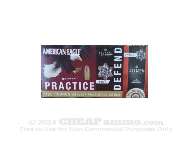 380 AUTO - 95GR FMJ & 99GR HST Combo Pack - Federal - 120 Rounds