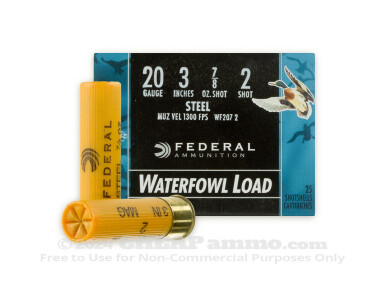Federal Speed-Shok Steel 3" #2 Shot 7/8 oz. 20 Gauge  Ammo - 25 Rounds