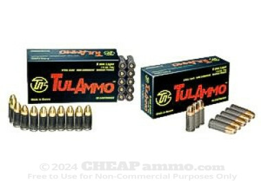 Tula Cartridge Works - Full Metal Jacket - 115 Grain 9mm Luger Ammo - 50 Rounds