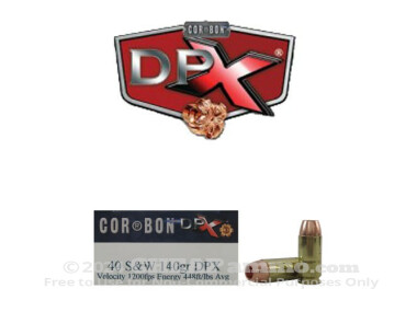 Corbon DPX 140 Grain 40 Smith & Wesson  Ammo - 20 Rounds