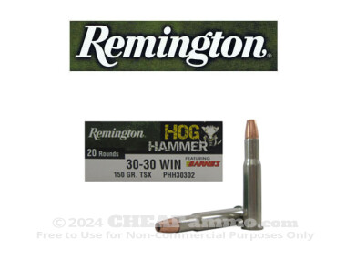 Remington Hog Hammer TSX 150 Grain 30-30 Winchester Ammo - 20 Rounds
