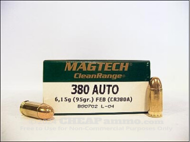 Magtech - Fully Encapsulated Base - 95 Grain 380 Auto Ammo - 50 Rounds