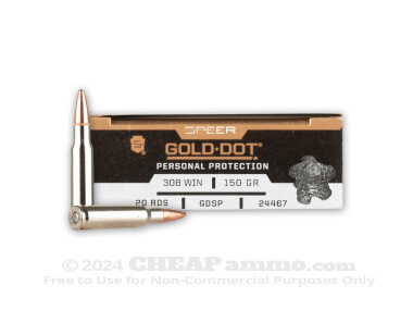 Speer - Soft Point - 150 Grain 308 Winchester Ammo - 20 Rounds