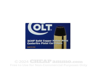 Colt Solid Copper Hollow Point (SCHP) 185 Grain 45 ACP (Auto)  Ammo - 200 Rounds