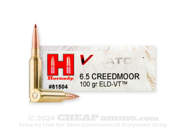 Hornady - ELD-VT - 100 Grain 6.5 Creedmoor Ammo - 20 Rounds