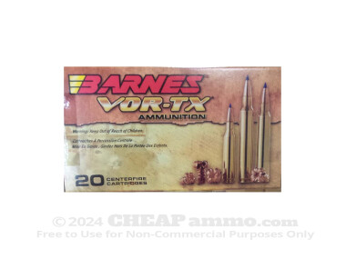 Barnes VOR-TX Polymer Tipped 190 Grain 300 Winchester Magnum Ammo - 20 Rounds