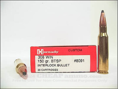 Hornady - Soft Point Boat Tail - 150 Grain 308 Winchester  Ammo - 200 Rounds