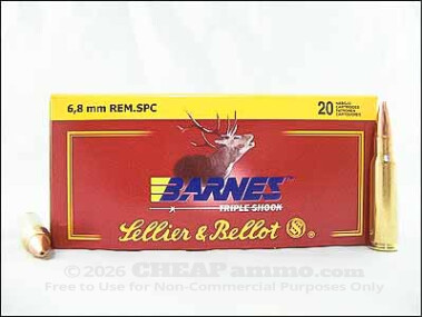Sellier & Bellot - Triple Shock - 110 Grain 6.8 SPC Ammo - 20 Rounds