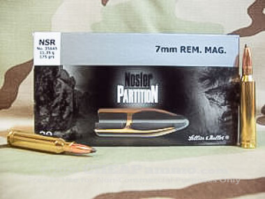 Sellier & Bellot - Nosler Partition - 175 Grain 7mm Remington Magnum Ammo - 20 Rounds