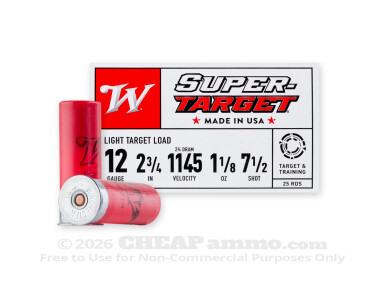 Winchester 12 Gauge - 2-3/4" 1-1/8oz. #7.5 Shot - 250 Rounds