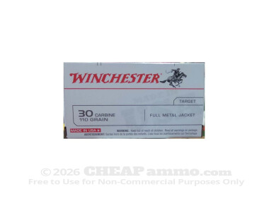30 Carbine - 110 Grain FMJ - Winchester - 50 Rounds