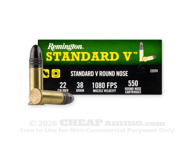 Remington - Lead Round Nose - 38 Grain 22 LR Ammo - 6600 Rounds